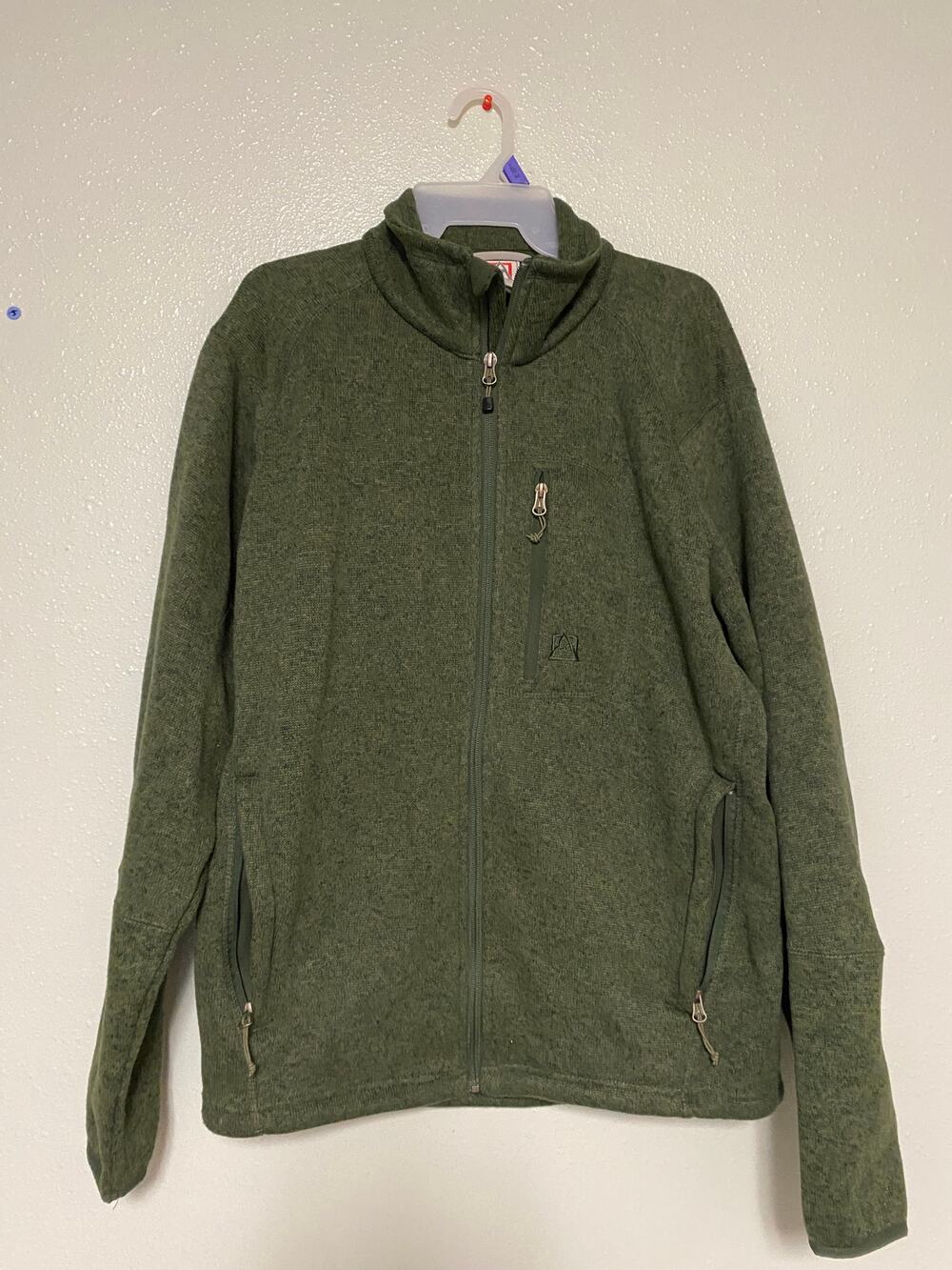 Avalanche Men's Brighton Full Zip Fleece Sweater Jacket-Army Green-size L-NWOT